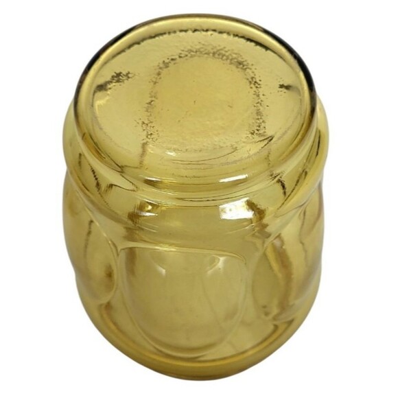 Vintage MCM Amber Glass Thumbprint Bubble Apothecary Canister Candy Jar 8" - Picture 10 of 12